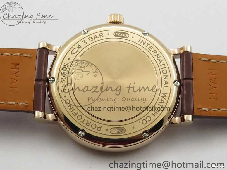 MIROTIME 0313 Portofino 37mm RG V7F 1:1 Best Edition Gray Dial on Deep Brown Leather Strap A SunProtective 7090